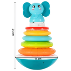 Musical Elephant Stacking Rings Toy for Babies with Rainbow Colours and Teether 6 Months+