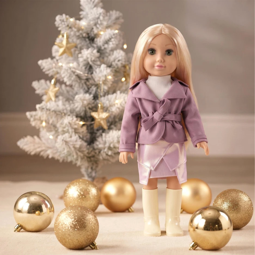 Fashion Baby Doll 18-Inch Ashley with Movable Body & Long Blonde Hair Gift Bibi Doll for Kids