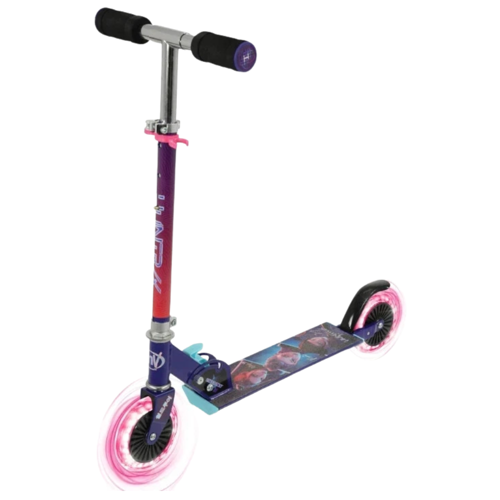 KPOP Demon Hunters Folding Scooter Kids Light Up LED Wheels Adjustable Handlebar