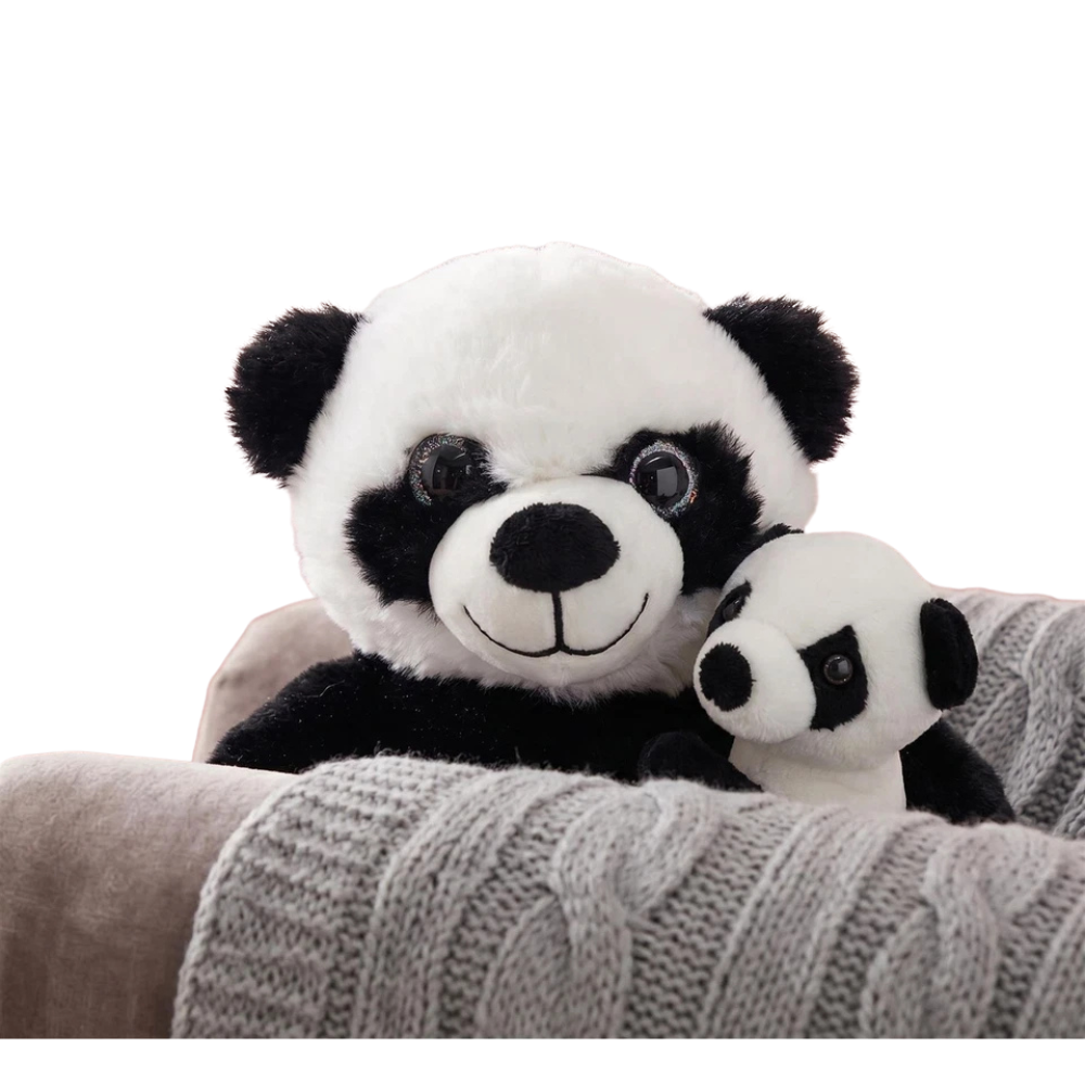 Small Plush Panda 9.5 Inch Soft Toy Mum & Baby Panda Cuddly Stuffed Teddy Kids Gift