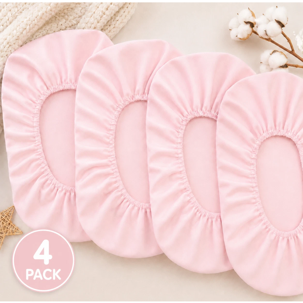 4 Pack 100% Cotton Jersey Fitted Sheets 75x30cm for Moses Basket Pram Bassinet