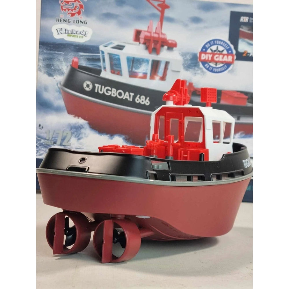 Rc Tug Boat 1:72 Scale Dual Motor 2.4ghz Remote Control Working Lights Kids 8+