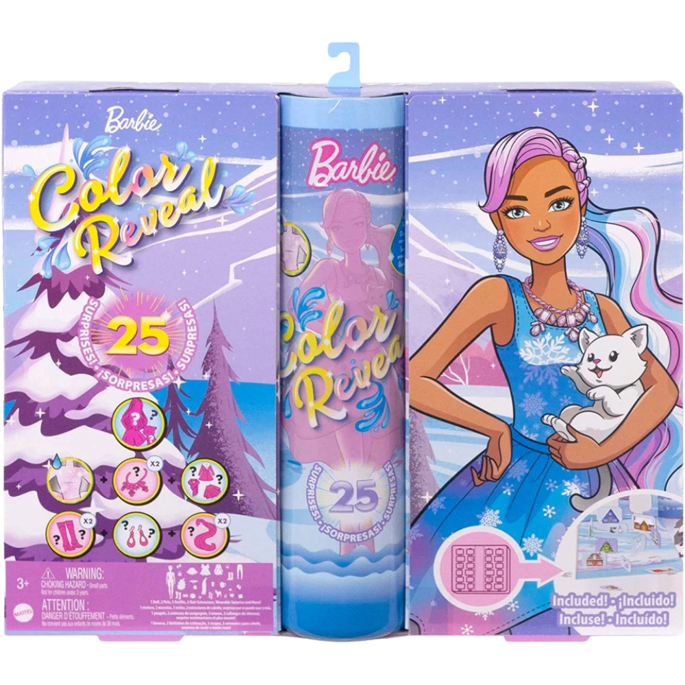 Barbie Color Reveal Advent Calendar Doll 25 Surprises Christmas Toy Set