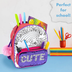 Abeec Colour Your Own Sequin Backpack Craft Kit with Pens Creative Kids Activity Toy Gift Art Set 3+