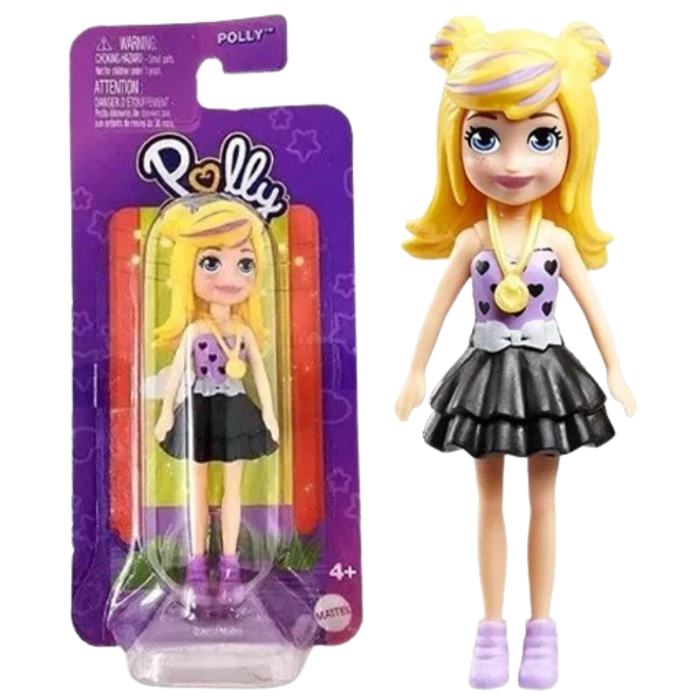 Polly Pocket Accessories Doll Set 9 Cm Trendy Outfit & Mini Dolls Mattel Toy