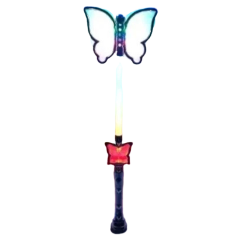 LED Butterfly Fairy Wand Light Up Musical Toy Kids Party Dress Up Gift