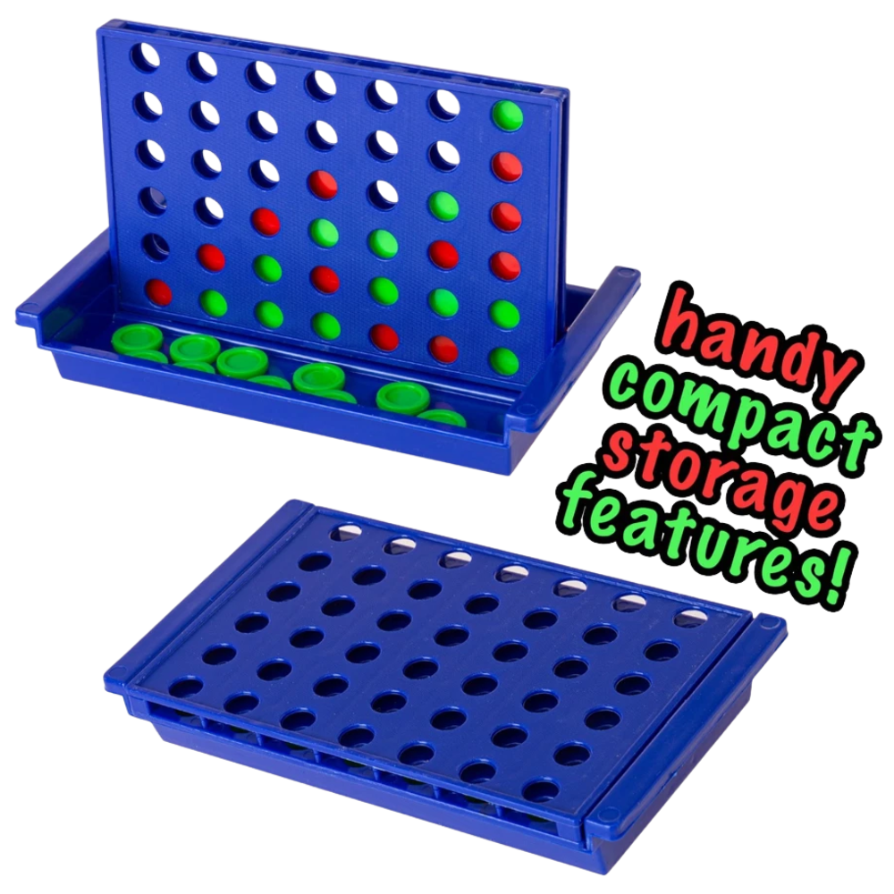 3-In-1 Travel Games Set for Kids Pop & Hop Four in a Row Noughts & Crosses Holiday Fun