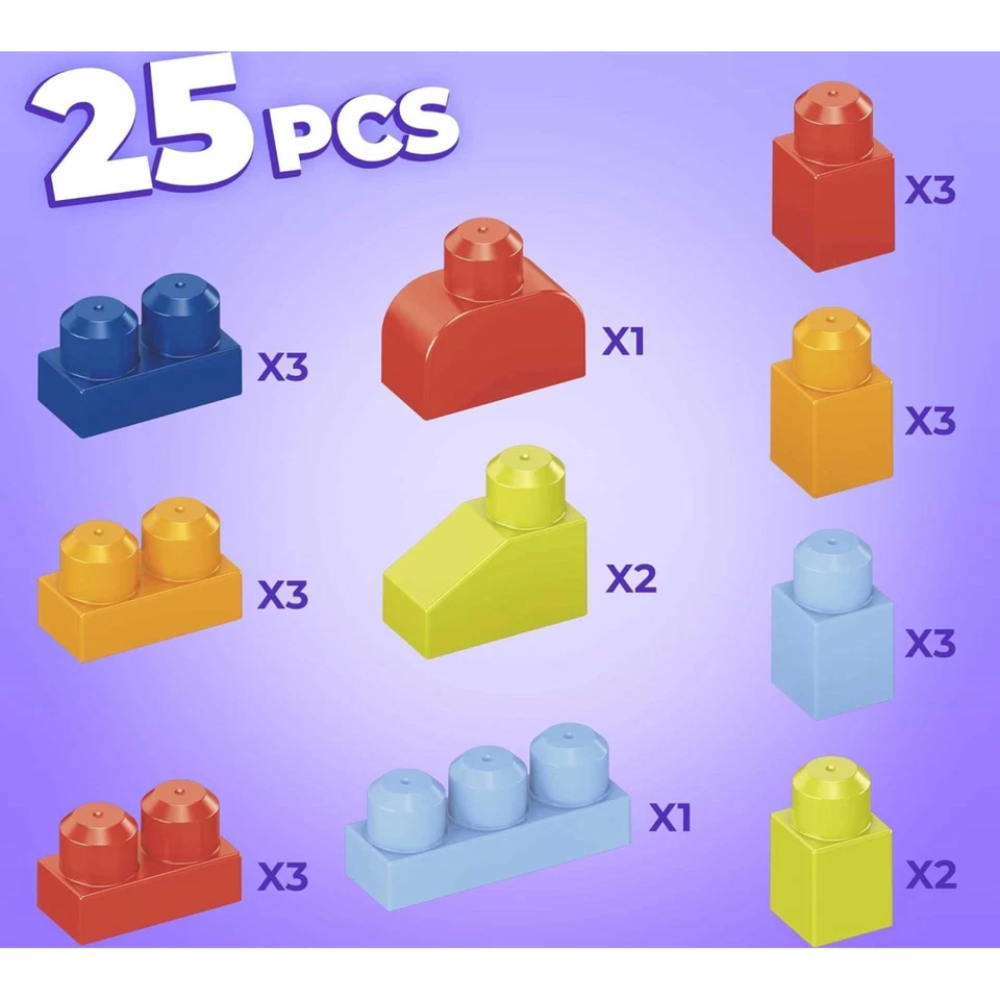 Mega Bloks First Builders Cool Corgi 25-Piece Building Blocks Set Kids Toy Ages 1+