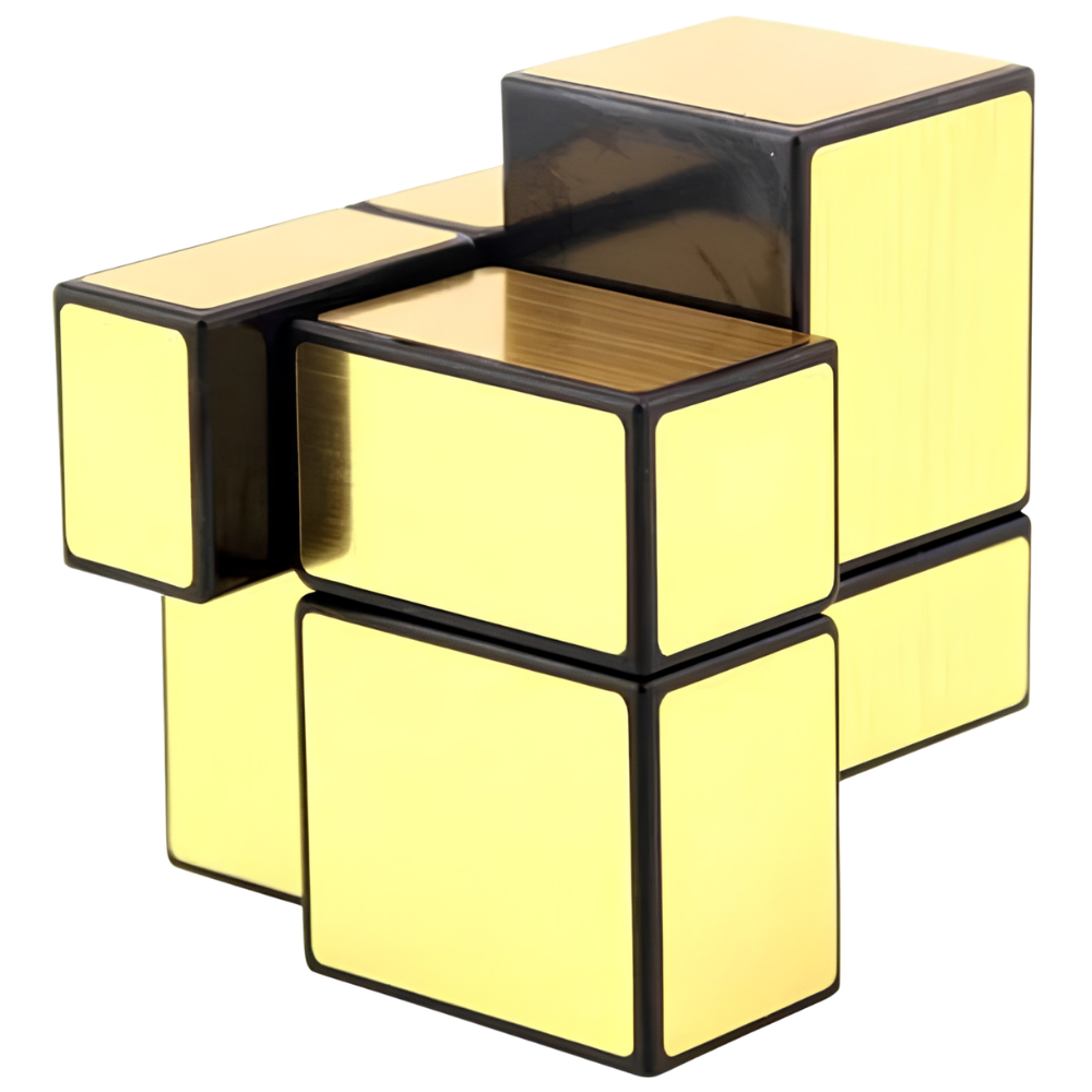 QiYi 2x2 Gold Mirror Cube Puzzle, Smooth Twist Shape Mod Brain Teaser for Kids and Adults