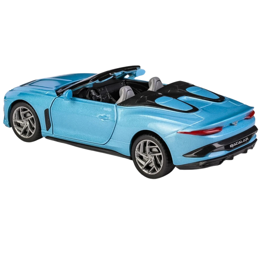 MSZ Bentley Mulliner Bacalar Blue 1:34 Scale Diecast Model Car Toy with Opening Doors