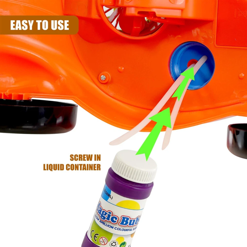 Kids Bubble Lawnmower Machine with Bubble Solution Mower Bubble Maker Garden Toy Fun
