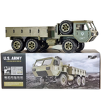 Fayee Fy004a Rc Military Truck 6wd 1:12 Scale 2.4ghz 15km/h Led Kids Toy Off-Road Vehicle 8+ Army