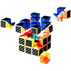 3x3 Carbon Fiber Sticker Speed Cube Puzzle Smooth Turning Memory Game Toy for Kids
