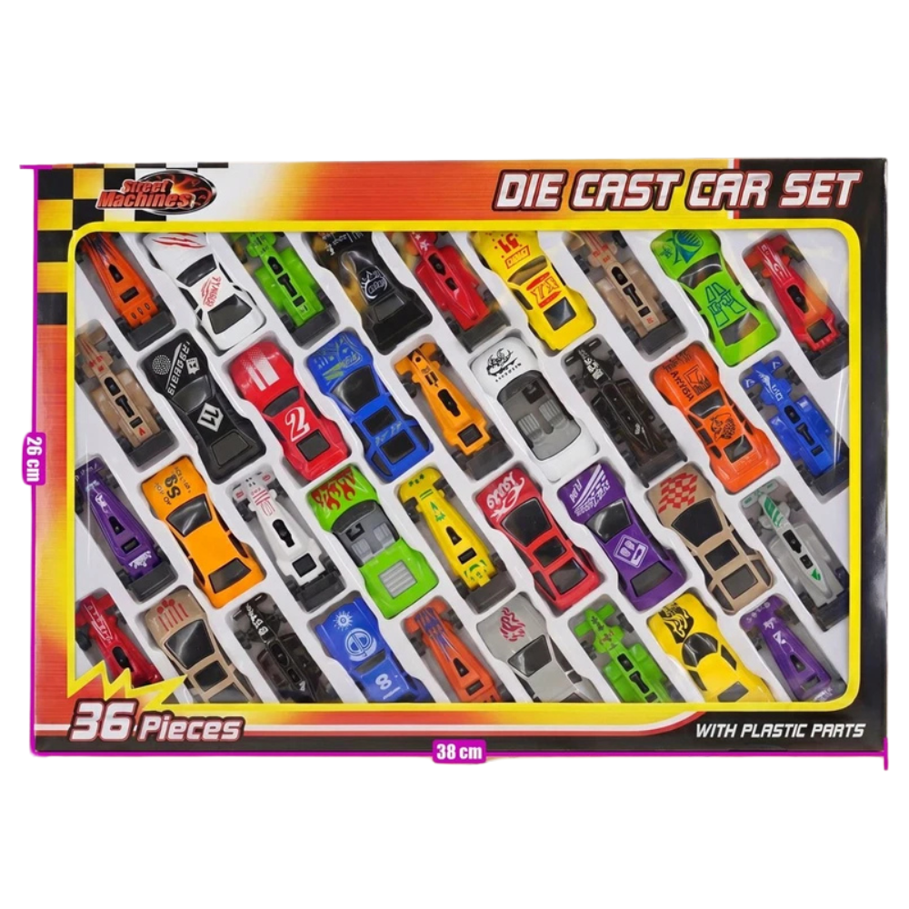36 Pcs Die-Cast Car Set Kids Metal Mini Racing Sports Vehicle Toy Collection