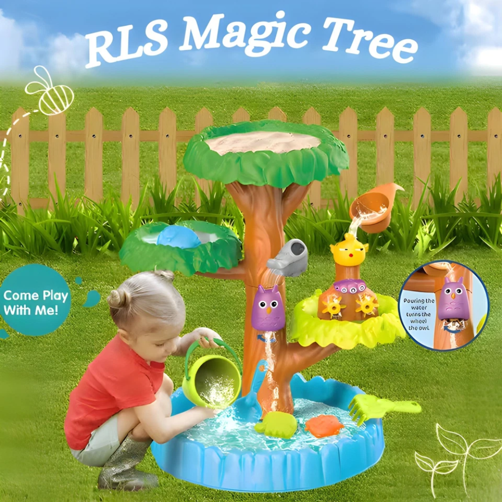 RLS Magic Tree Sand and Water Table Large 17-Piece Outdoor Garden Activity Play Set