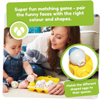 Tomy Toomies Hide N Squeak Eggs Shape Sorter Toy for Babies 6 Months+, 6 Colourful Eggs