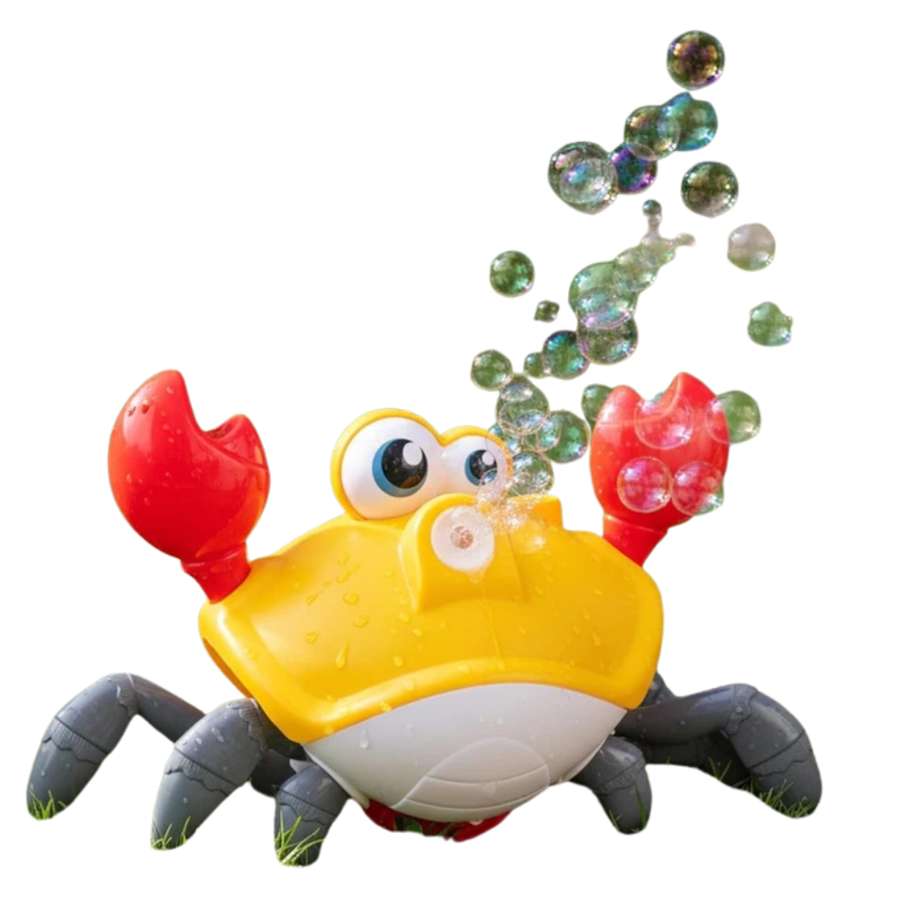 Toyland 22cm Crazy Crab Moving Bubble Machine with Led Lights Sounds 2x60ml Solution Kids Ages 3+