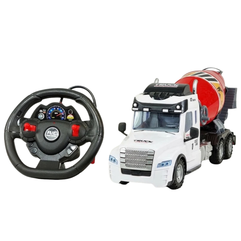 Remote Control Cement Mixer Truck RC 35cm Lights Sounds Working Drum Kids 3+