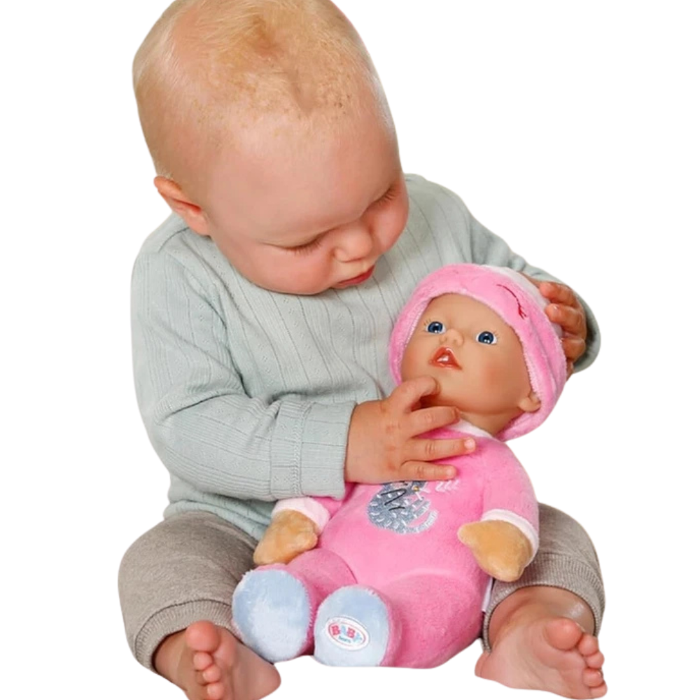 BABY born Sleepy Pink Soft Baby Doll 30cm with Integrated Rattle, Cat Romper and Hat from Birth