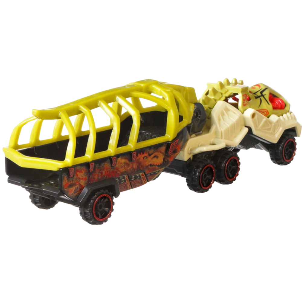 Hot Wheels Super Rigs Fossil Freight Truck with Dinosaur Car Mattel Collectible