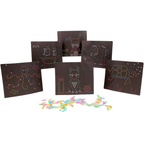 Lite-Brite Refill Set 100 Colourful Pegs & 8 Templates Creative Glow Art Craft Kit