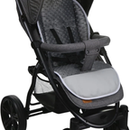 Universal Double Sided Pram Seat Liner Soft Pushchair Buggy Stroller Insert Graphite on Safari Cover