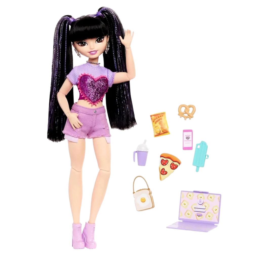 Barbie Dream Besties Renee Doll 11 Vlogging Food Accessories Posable Fashion Doll 4+