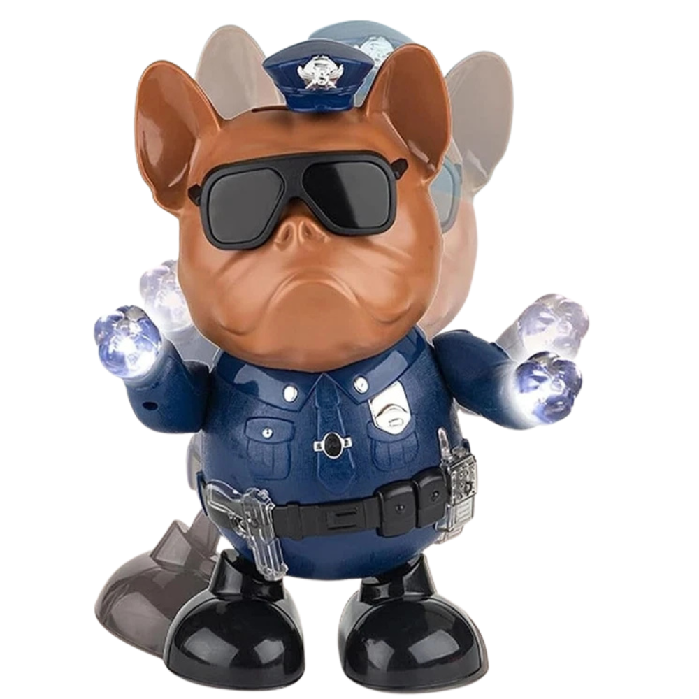 PEBBLE HUG Dancing Dog Police Toy Musical Lights Interactive Educational Kids Gift