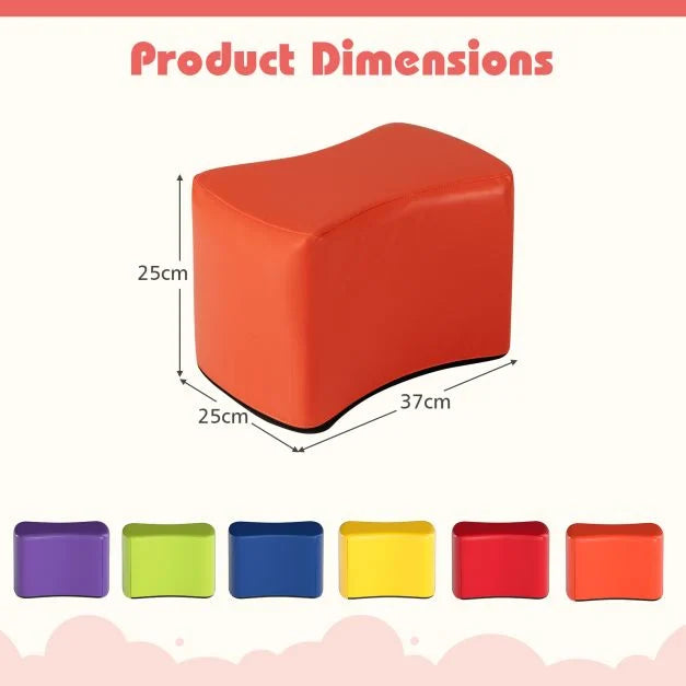 6-Piece Modular Butterfly Stools with Soft Foam and Waterproof PU Cover