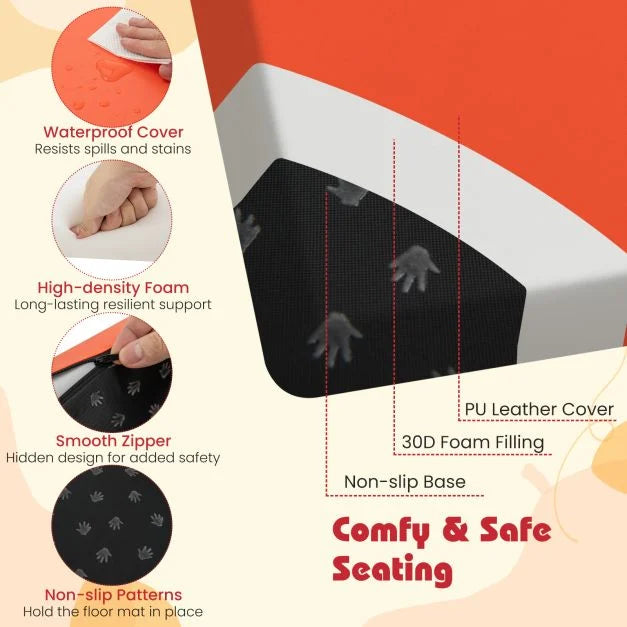 6 Square Floor Cushions with Handles for Easy Transport