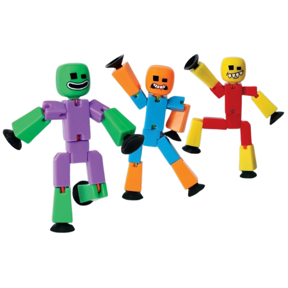 StikBot 3 Pack Crazy Faces Poseable Figures Hilarious Stop Motion Animation Toys for Creative Storytelling & Fun