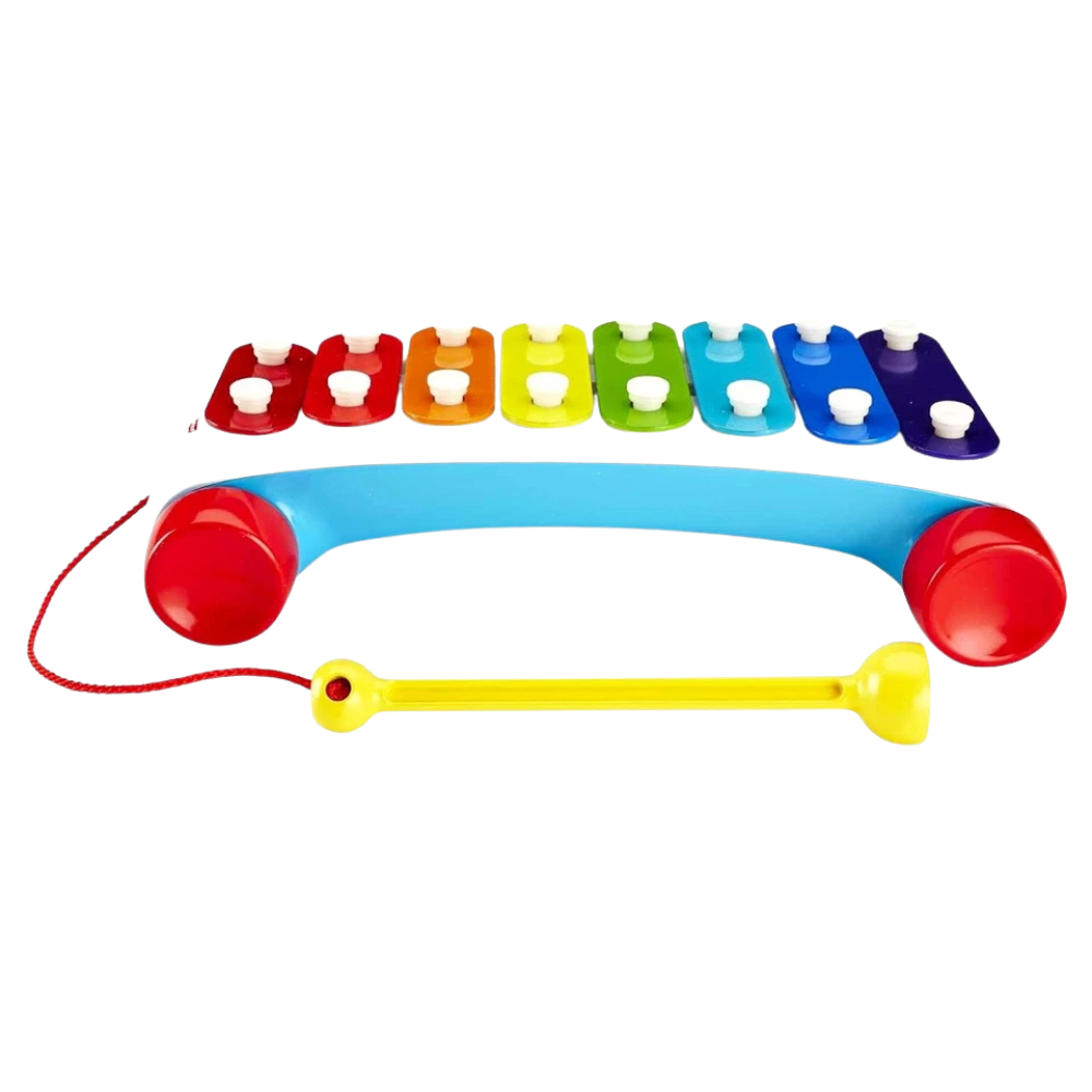 Fisher-Price Baby Xylophone Pull Toy Musical Instrument with Drumstick