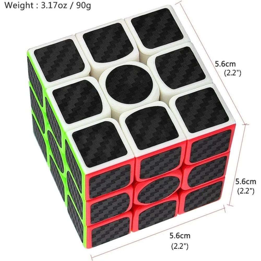 3x3 Speed Cube Puzzle Super-Durable Carbon Fiber Sticker Magic Cube Toy for Kids