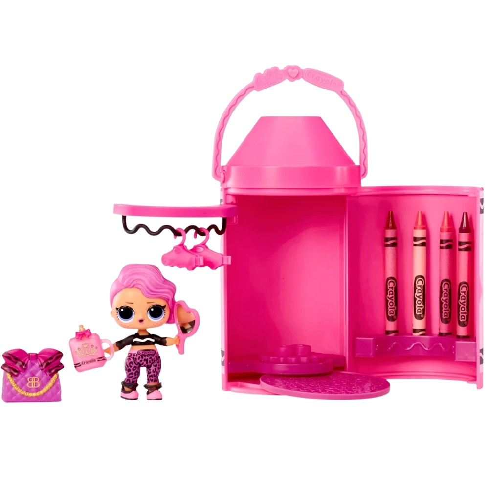 L.O.L. Surprise! Loves Crayola Colour Me Studio Doll with 4 Crayons and 20 Paper Fashions