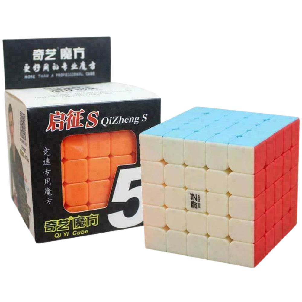 Qiyi 5x5 Stickerless Speed Cube Puzzle Toy for Kids Smooth Twist Magic Cube Brain Teaser