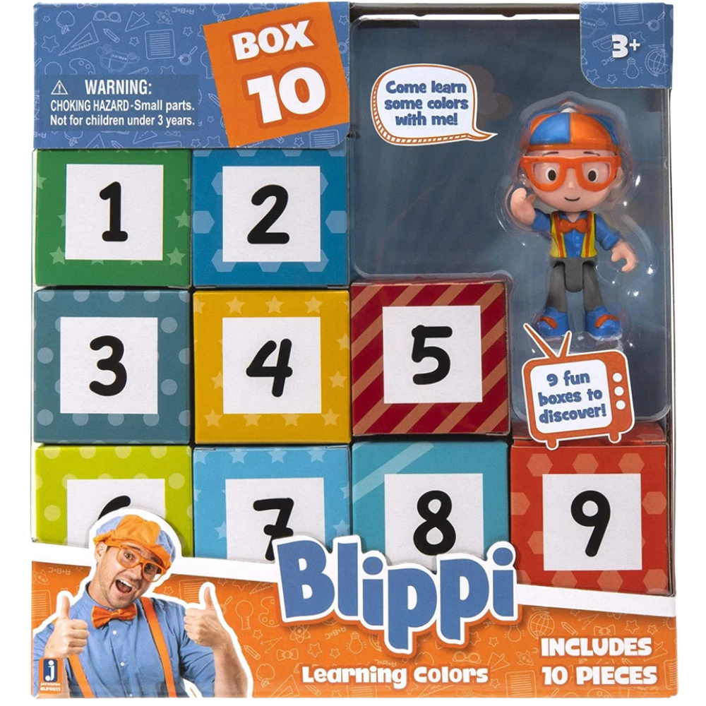 Blippi Surprise Boxes Learning Colours Educational Toy with Exclusive Blippi Figure Kids
