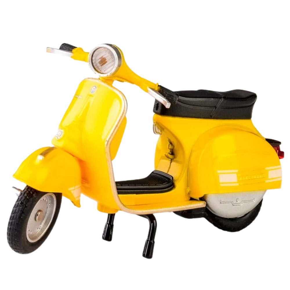 MSZ 1976 Vespa 200 Rally Italian Yellow Scooter Diecast Motorcycle Model 1:18 Scale Toy