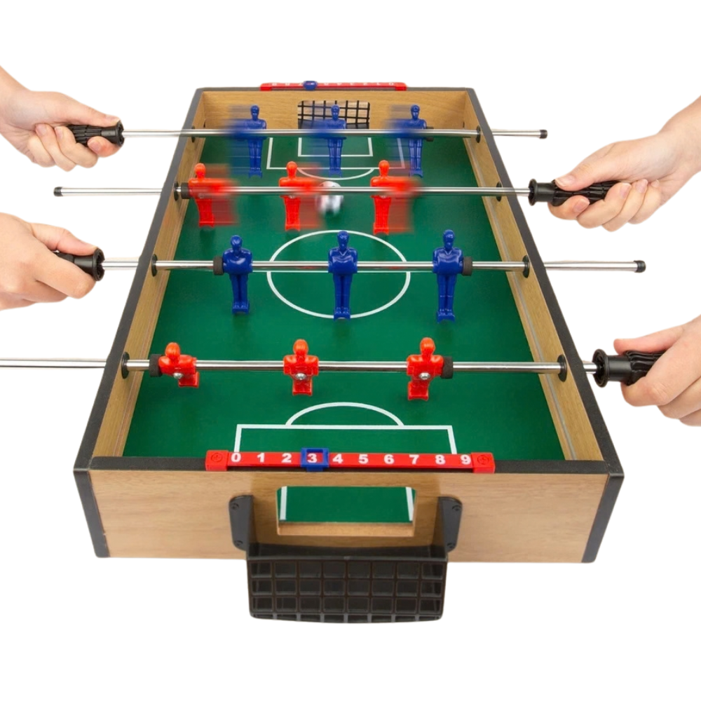 Tabletop Football Game 12 Footballers LED Mini Foosball Table Family Game