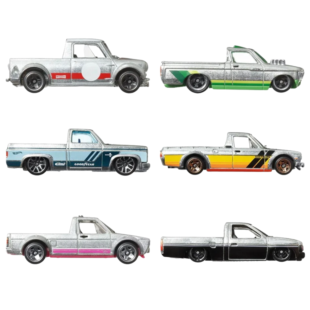 Hot Wheels Zamac Pickup Truck 6-Pack Die-Cast Cars Metal Vehicle Collection 3+