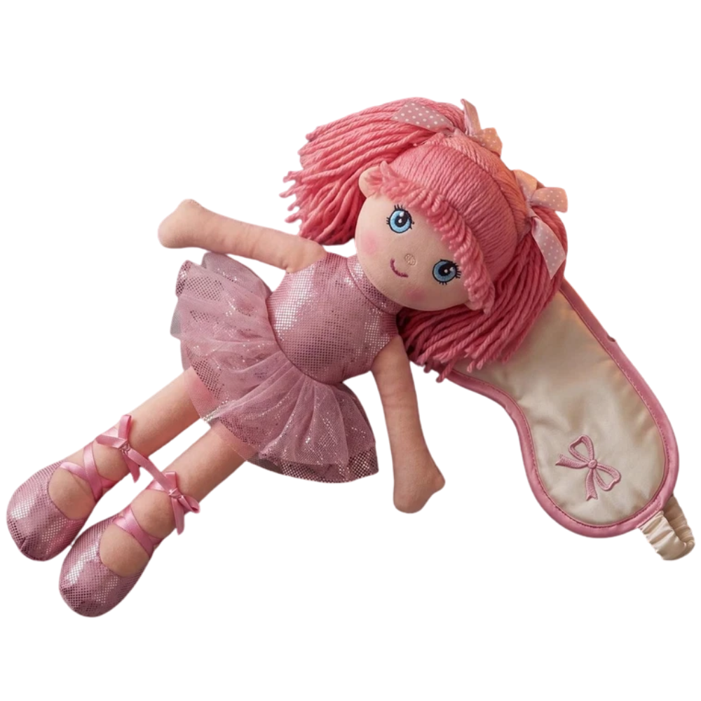 16-Inch Ballerina Rag Doll Girl with Hair & Tutu Dress Soft Plush Bibi Doll for Kids