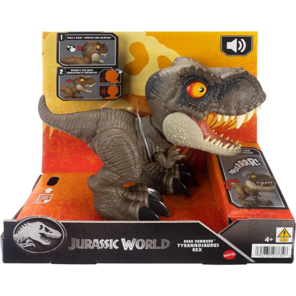 Jurassic World Roar Command Tyrannosaurus Rex Interactive Dinosaur Figure Toy with Roaring Sounds Kids 4+