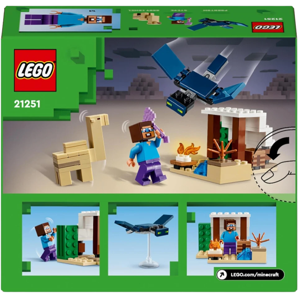 LEGO Minecraft 21251 Steve’s Desert Expedition Biome Building Set with House & Figures