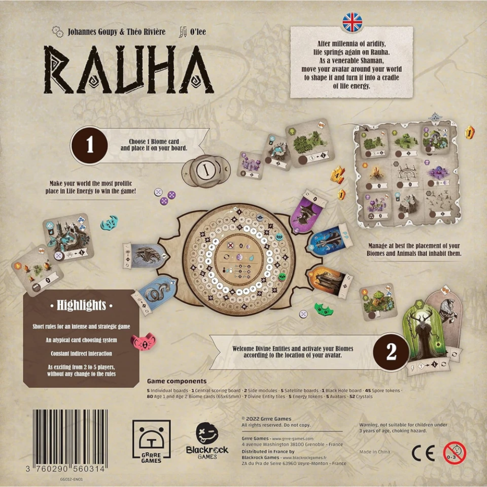 Rauha Board Game Strategic World Building Strategy Game Family Tabletop 10+