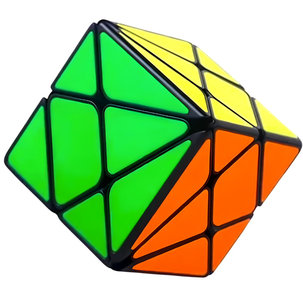 QiYi Axis Cube Black Sticker Speed Puzzle, 3x3 Shape Mod Brain Teaser for Kids and Adults