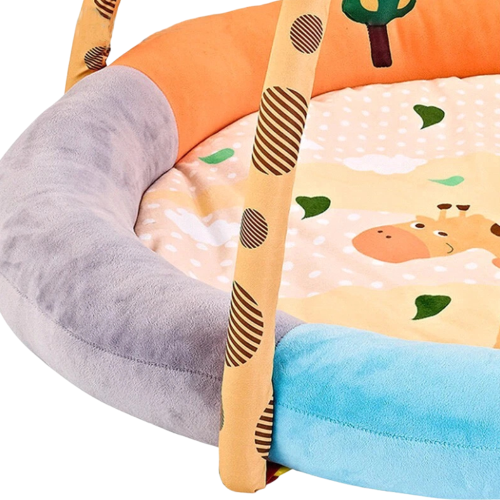 Baby Round Activity Play Mat Gym with Soft Colourful Material for Infant Playtime and Fun