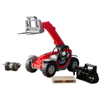 Toyland 1:16 Scale Telehandler Construction Vehicle with 3-in-1 Attachments 3+