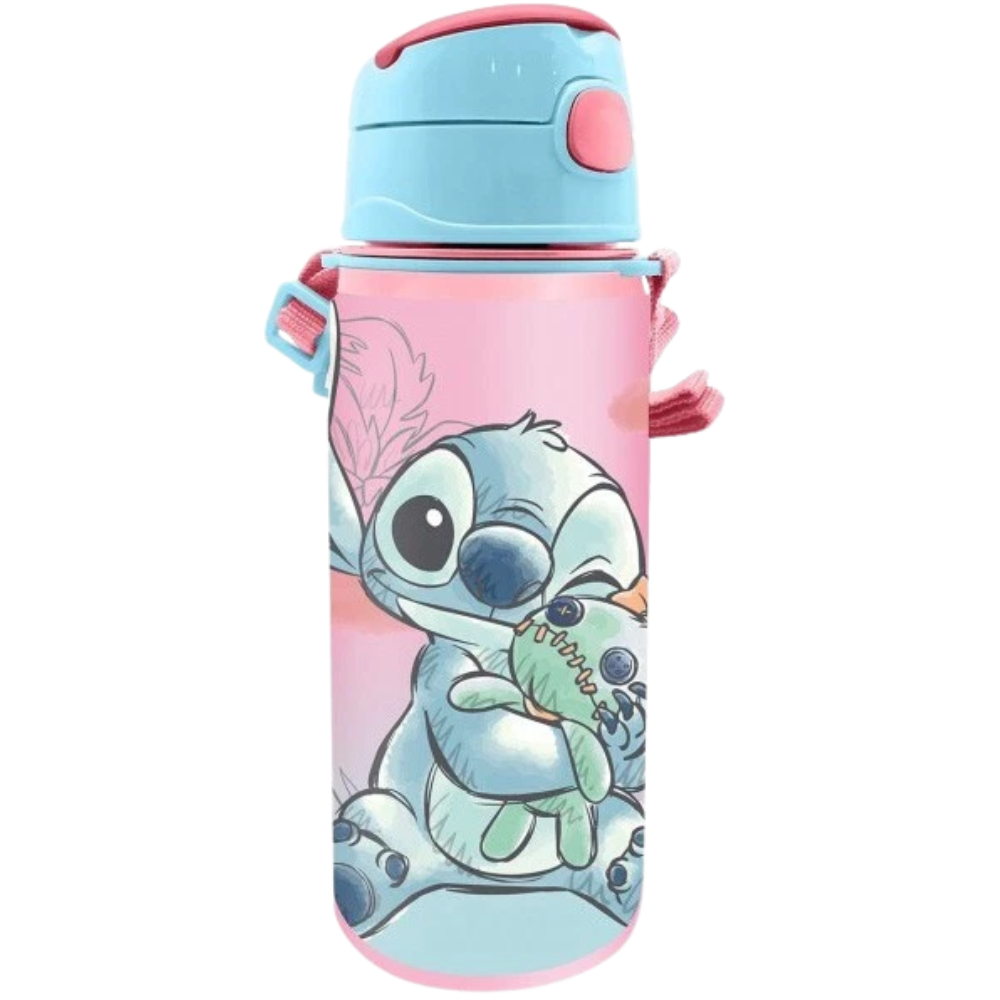 Back to School Kids Aluminium Flask 600ml Push Button Hot Cold Water Bottle