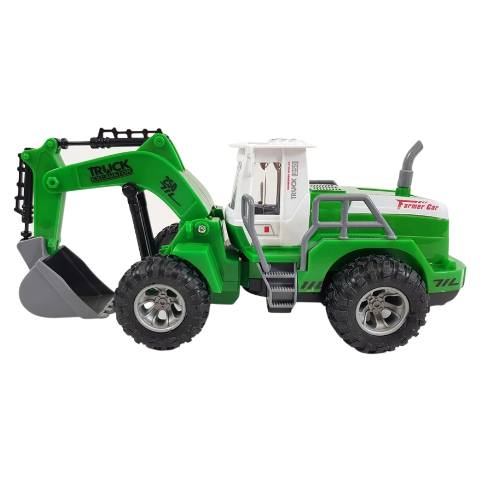 Remote Control Excavator Digger Rc Backhoe Tractor Working Arm Bucket Kids Toy Gift Age 3+ Uk
