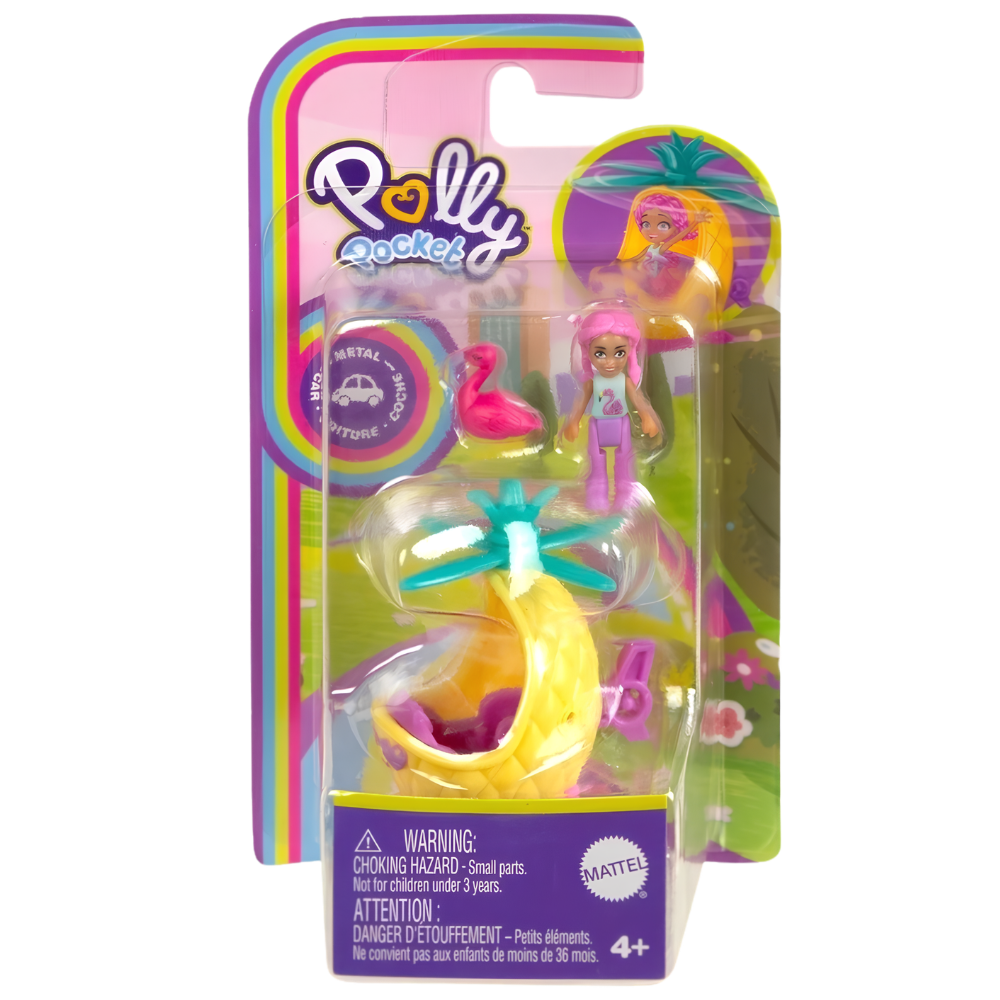 Polly Pocket Compact Playset with Micro Dolls & Metal Vehicle Mattel Gvm22 / Hkv55