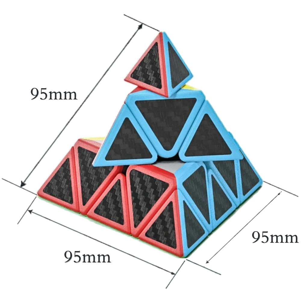 Speed Cube Puzzle Set with 3x3 Cube and Pyraminx Pyramid Carbon Fiber Sticker Design